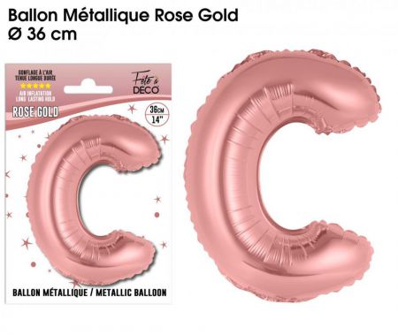 ballon metallique rose gold lettres c 