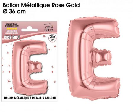 ballon metallique ros gold lettres e 