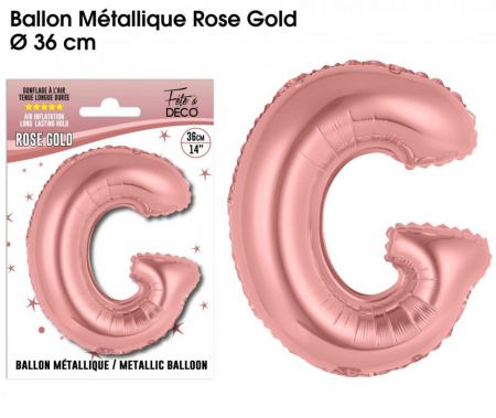 ballon metallique rose gold lettres g 