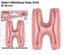 ballon metallique rose gold lettres h 