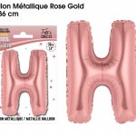 mini3 ballon metallique rose gold lettres h 