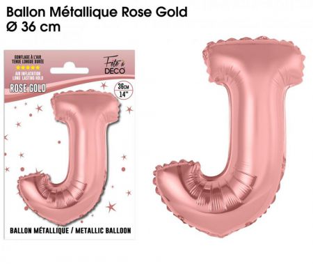 ballon metallique rose gold lettres j 