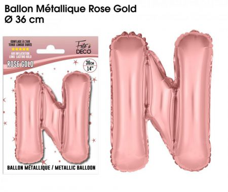 ballon metallique rose gold lettres n 