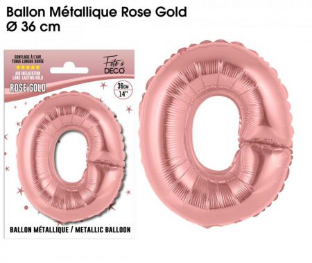 ballon metallique rose gold lettres o 