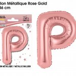 mini3 ballon metallique rose gold lettres p 