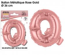 ballon metallique rose gold lettres q 