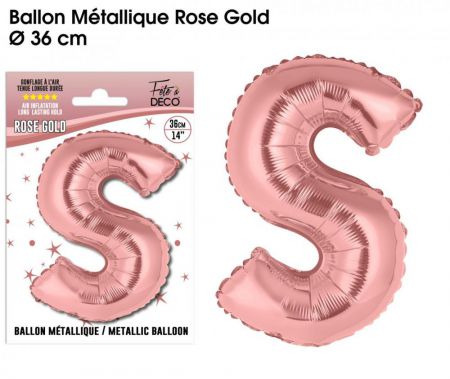 ballon metallique rose gold lettres s 