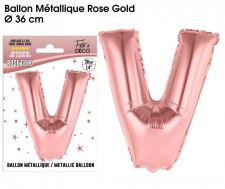 ballon metallique rose gold lettres v 