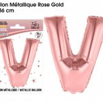 mini3 ballon metallique rose gold lettres v 
