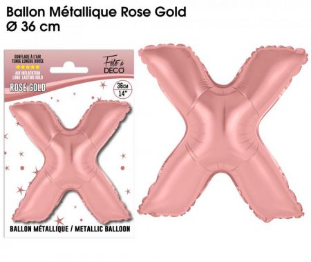 ballon metallique rose gold lettres x 