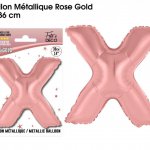 mini3 ballon metallique rose gold lettres x 