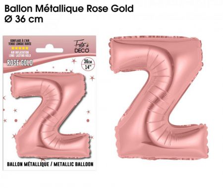 ballon metallique rose gold lettres z 
