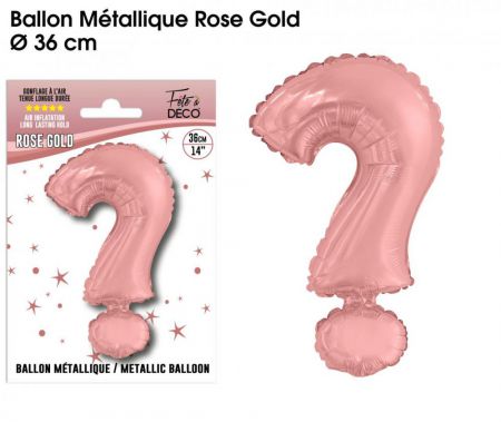 ballon metal rose point d interrogation
