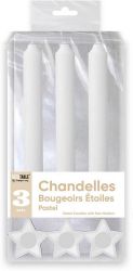 bougie blanche avec supports etoile 