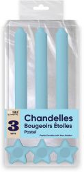 chandelle bleu avec support etoile 