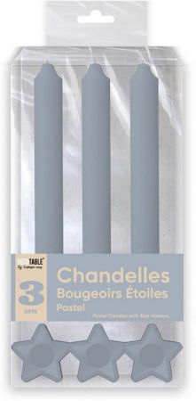 chandelle grise avec support etoile 