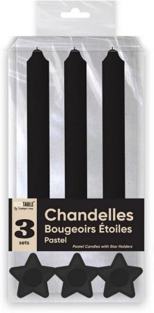 chandelle noir avec support etoile 