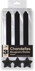 chandelle noir avec support etoile 