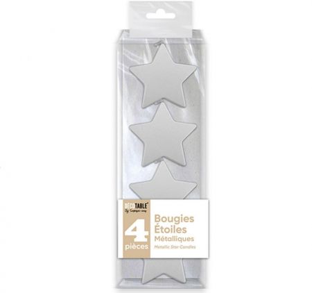 bougie etoile metallisee blanche 