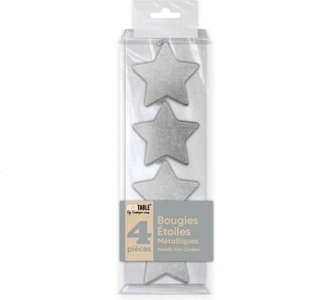 bougie etoile argent 