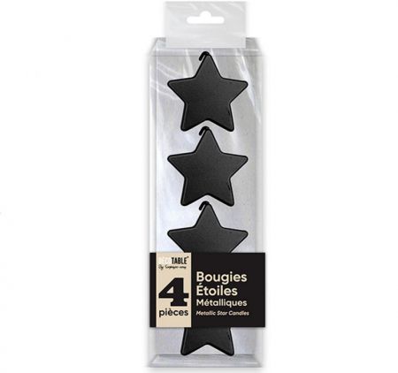 bougie etoile noire metallise 