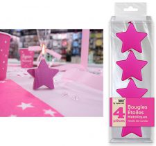 bougie etoile fuchsia metallise 
