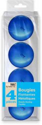 bougie flottante bleu metallise 