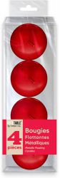 bougie flottante rouge metallise 