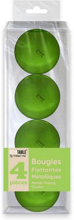 bougie flottante vert metallise 