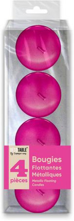 bougie flottante fuchsia metallise  