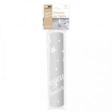 chemin de table anniversaire blanc 