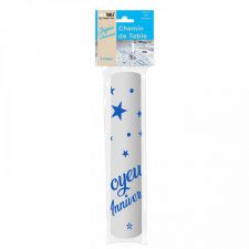 chemin de table anniversaire bleu 