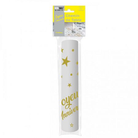 chemin de table anniversaire or 