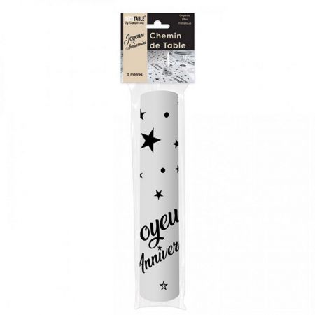 chemin de table anniversaire noir 