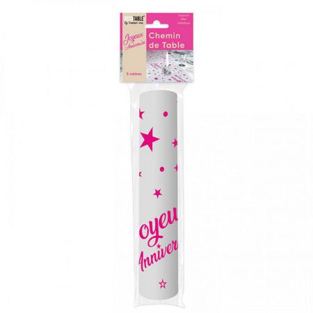 chemin de table anniversaire fuchsia 