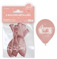 ballon rose gold joyeux anniversaire 
