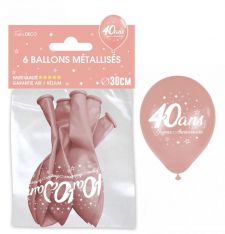 ballon anniversaire rose gold 40 ans 