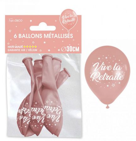 ballon vive la retraite rose gold 