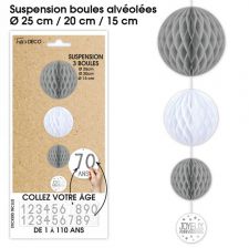 suspension anniversaire gris a personnaliser  