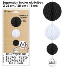 suspension anniversaire noir a personnaliser  