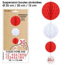 suspension anniversaire rouge a personnaliser  