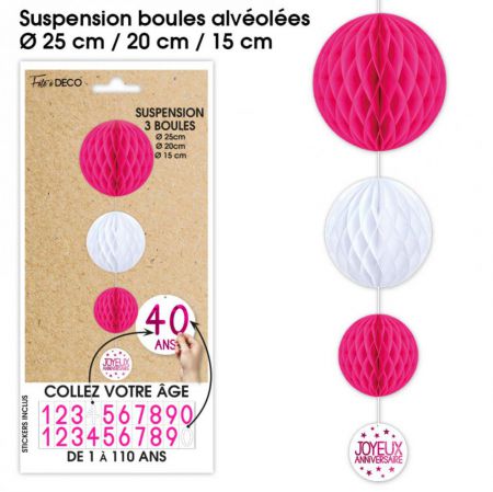 suspension anniversaire fuchsia a personnaliser  