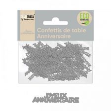 confetti papier joyeux anniversaire gris. 