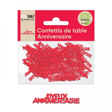 confetti papier joyeux anniversaire rouge. 