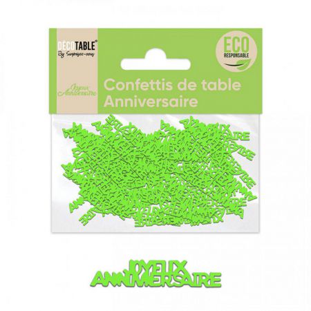 confetti papier joyeux anniversaire vert. 