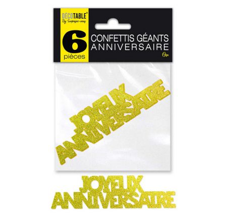 confetti geant anniversaire or 