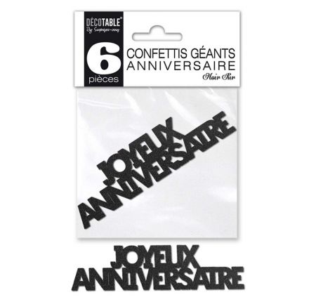 confetti geant anniversaire noir. 