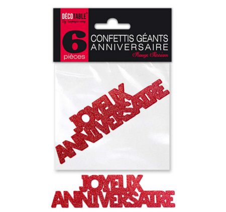 confetti geant anniversaire rouge. 