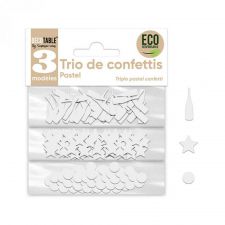 trio de confettis blanc en papier  