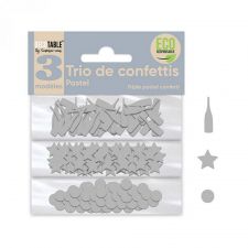 trio de confettis gris en papier  